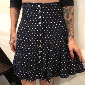 High waisted polka dot skirt